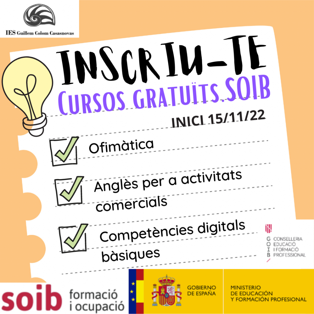 CURSOS SOIB GRATU TS IES Guillem Colom Casasnoves